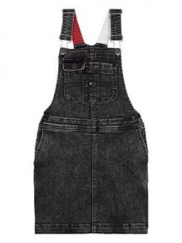 Image of Tommy Hilfiger Girls Denim Dungaree Dress - Dark Wash