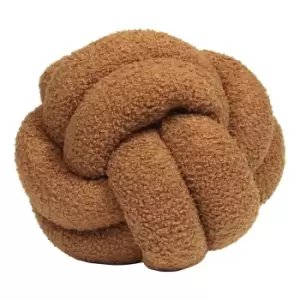 Image of Boucle Knot Fleece Cushion Ginger