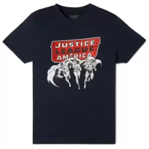 Image of Justice League Metallic Black Ink T-Shirt - Navy - L