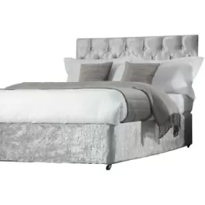 Image of Belledorm Divan Crushed Velvet Base Wrap (Single) (Silver) - Silver