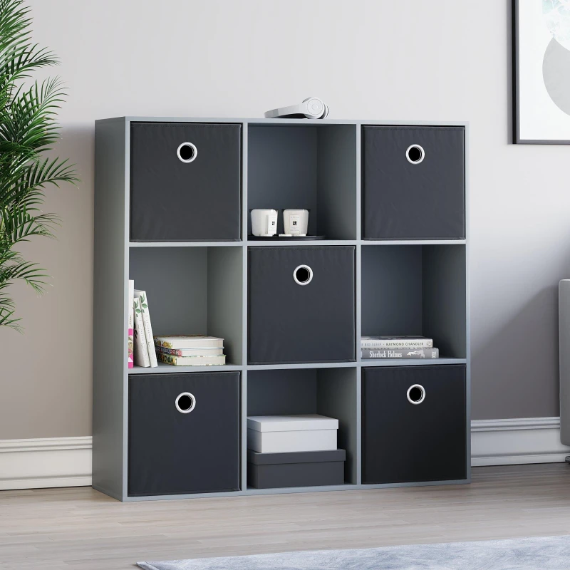 Image of Lassic 3x3 Cube Storage Unit (G) + Set of 5 Storage Cubes Black unisex 3x3