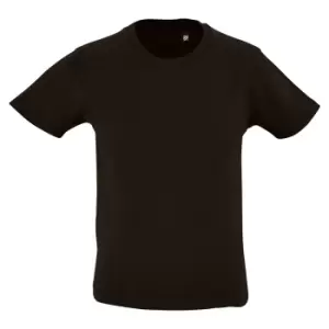 Image of SOLS Childrens Kids Milo Organic T-Shirt (8 Years) (Deep Black)