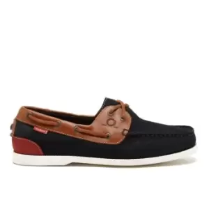 Image of Chatham Galley II nubuck and leather boat shoe - Blue
