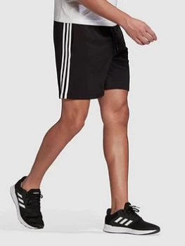 Image of Adidas Adidas Plus Size 3 Stripe Sweat Short - Black/White