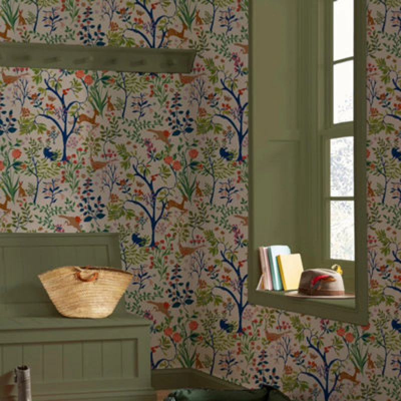 Image of Joules Enchanted Woodland Antique Creme Wallpaper - 10m x 52cm Antique Creme