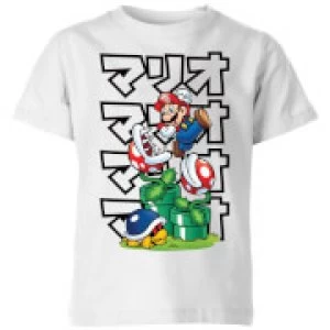 Image of Nintendo Super Mario Piranha Plant Japanese Kid's T-Shirt - White - 3-4 Years