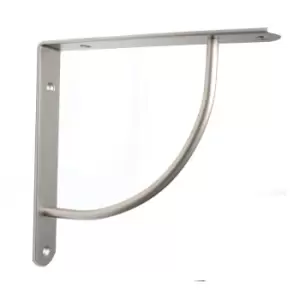 Image of Pair Strong Fixed Shelf Brackets Supports With Fixings - Colour Satin