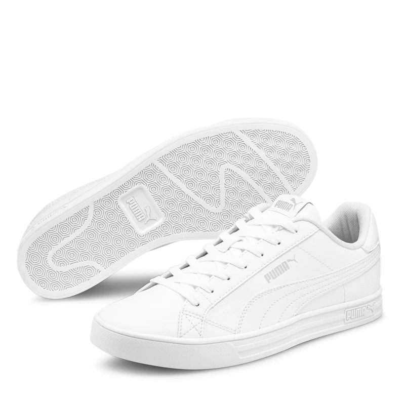 Image of Puma Smash Vulcan 3 Low Trainers Mens - White White 6