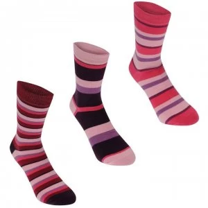 Image of Kangol Formal Socks 3 Pack Ladies - Pink Stripe
