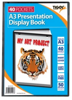 Image of Tiger A3 Presentation Display Book Black 40 Pocket