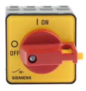Image of Siemens 3 Pole Panel Mount Non Fused Isolator Switch - 16 A Maximum Current, 7.5 kW Power Rating, IP65