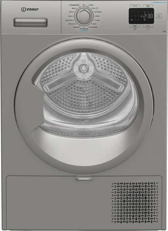 Image of Indesit C YSD 82D SS UK 8KG Heat Pump Tumble Dryer - Silver - A+ Rated