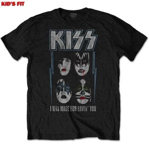 Image of KISS - Made For Lovin' You Kids 13 - 14 Years T-Shirt - Black