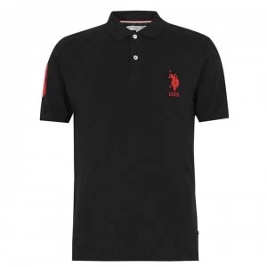 Image of US Polo Assn Logo Polo Shirt - Black
