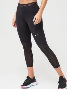 Image of Nike Training Pro Crop Leggings - Black