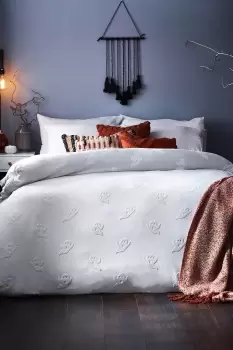 Image of Ghost Tufted Halloween 100% Cotton Duvet Cover Set