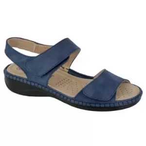 Image of Boulevard Womens/Ladies Leather Lined Sandals (7 UK) (Navy Blue)