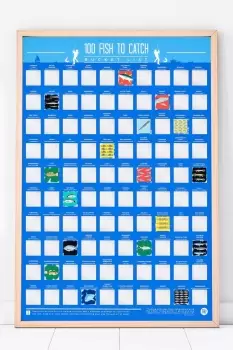 Image of 100 Fish to Catch Scratch Off Bucket List Poster