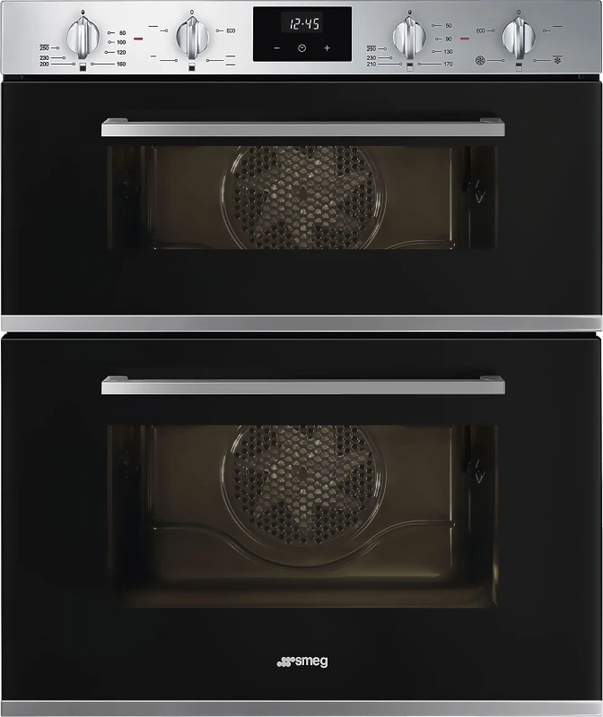 Image of Smeg Cucina DUSF400B Built Under Electric Double Oven - Black - A/B Rated, Black