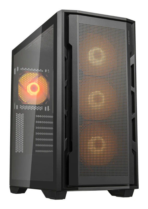 Image of CGR-5C78B-RGB Cougar Uniface RGB Mid Tower Case - Black 4 Fans, Quad Protection, Water Cooling Support CGR-5C78B-RGB