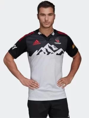 Image of adidas Crusaders Rugby Replica Alternate Jersey, White/Black, Size S, Men
