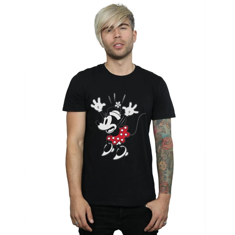 Image of Disney Men Minnie Mouse Surprise T-Shirt in Black Size: Small Black S Male 5059114228768