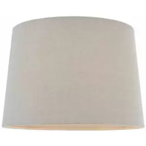 Image of 12' Tapered Round Drum Lamp Shade Charcoal Grey 100% Linen Modern Simple Cover