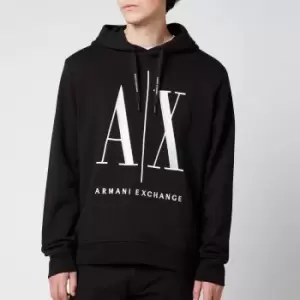 Image of Armani Exchange Mens Large Ax Logo Hoodie - Black - XXL
