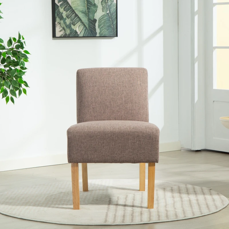 Image of Artemis Home Selina Fabric Armless Accent in Dark Brown Dark Brown Unisex