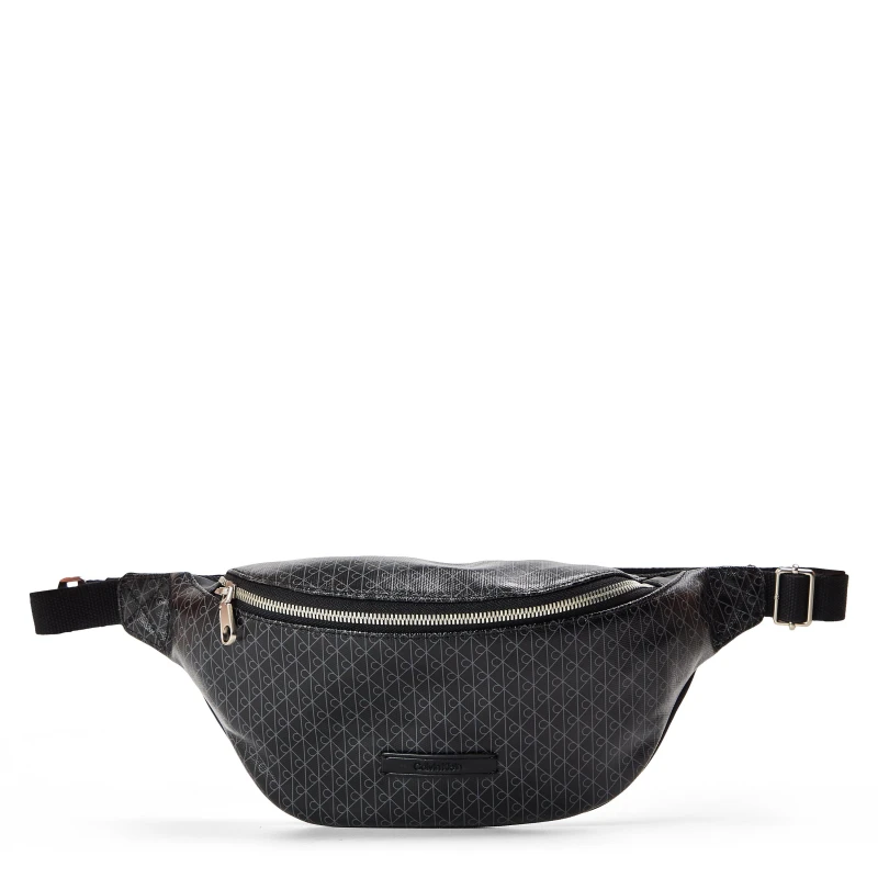 Image of Calvin Klein Mens All Over Print Coated Bum Bag Black AOP male One Size