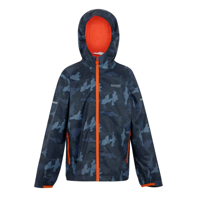 Image of Regatta Printed Lever Waterproof Shell Navy