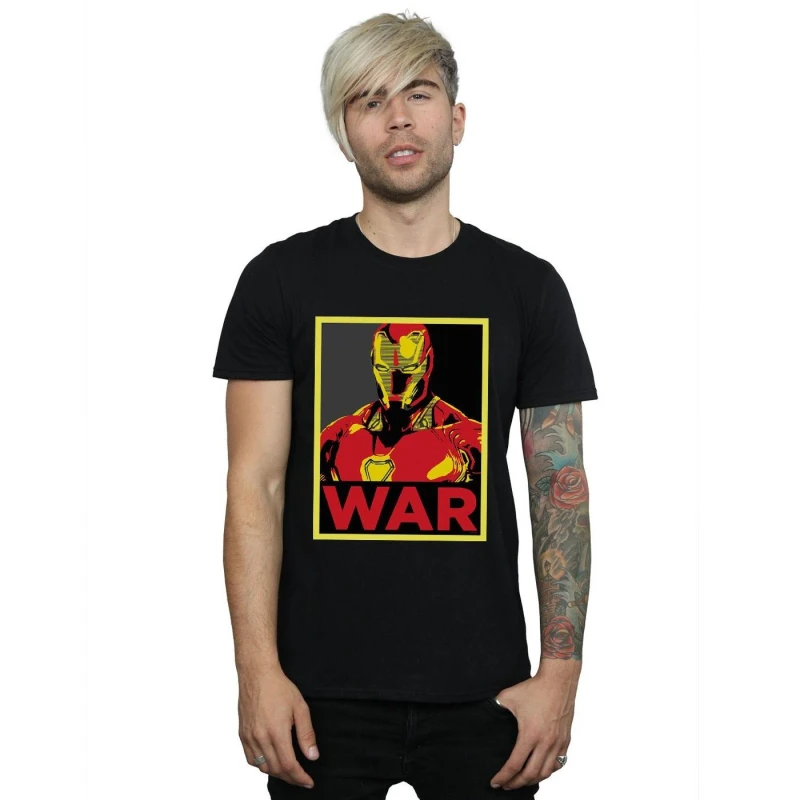 Image of Marvel Marvel Men Avengers Infinity War Iron Man War T-Shirt in Black Size: Small Black S Male 5057981629886