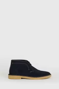 Image of Navy Suede Desert Boots