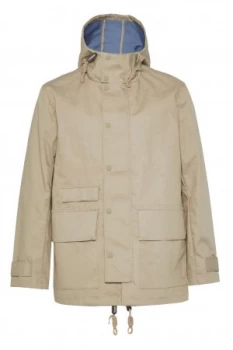 Image of Mens French Connection Bonded Cotton Hooded Rain Mac White