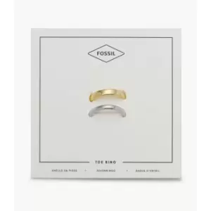 Image of Fossil Womens Stevie All Stacked Up Two-Tone Brass Toe Ring - 2-Tone