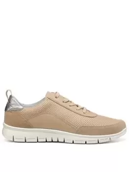 Image of Hotter Gravity Ii Leather And Suede Active Trainers - Camel, Brown, Size 4, Women