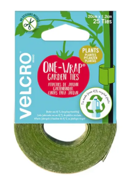 Image of Velcro One-Wrap Plant Ties 20cm x 1.2cm, 25 Pre-Cut Ties VEL-30664-WEU