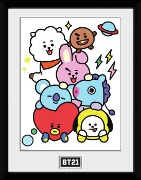 Image of BT21 Characters Stack Kids Framed Print - 30x40cm
