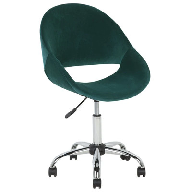 Image of Beliani Desk Chair Selma Velvet Emerald Green