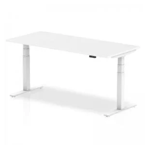 Image of Air 1800 x 800mm Height Adjustable Desk White Top White Leg