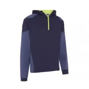 Image of Callaway 1/4 ZIP HOODIE MIXED MEDIA PULLOVER - PEACOAT - L