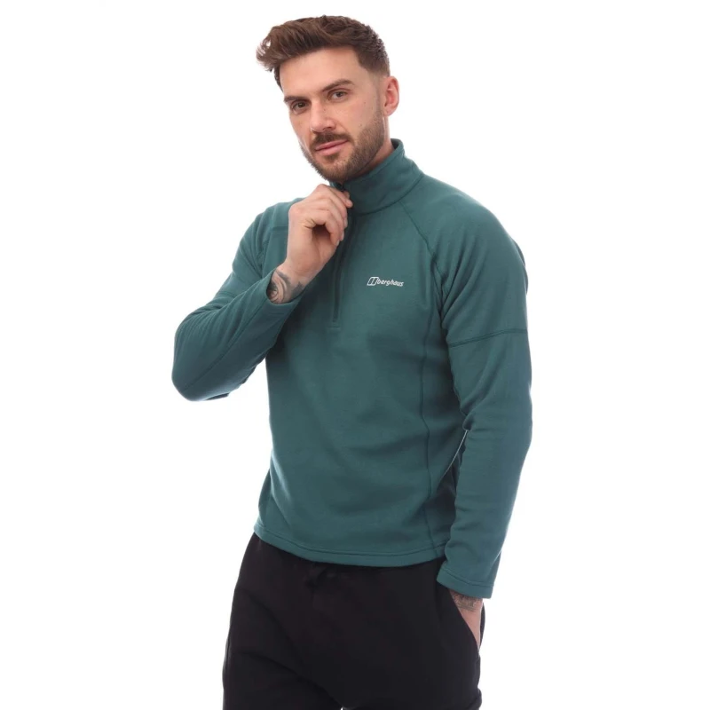 Image of Berghaus Cuerden half Zip Fleece - Green Green S