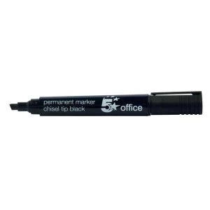 Image of 5 Star Office Permanent Marker XyleneToluene free Smear proof Chisel Tip 1 4mm Line Black Pack of 12