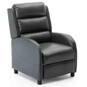 Image of Norton Pushback Recliner Chair - Grey Leather
