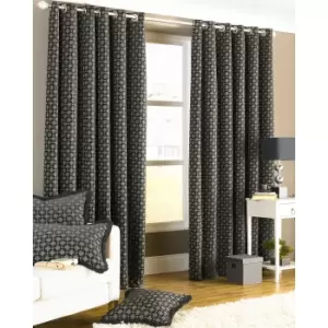 Image of Riva Home Belmont Ringtop Curtains (66x90 (168x229cm)) (Black)