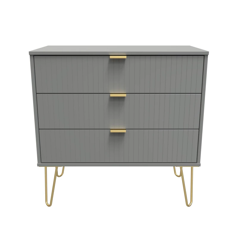 Image of Welcome Furniture Ready Assembled Linear 3 Drawer Chest In Dusk Grey LIF010DGDG
