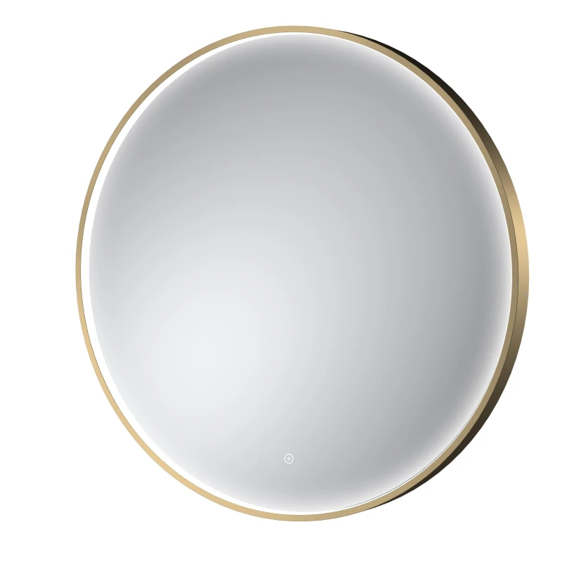 Image of Balterley Round Inset Framed LED Touch Sensor Mirror - 800mm - Brushed Brass Bronze