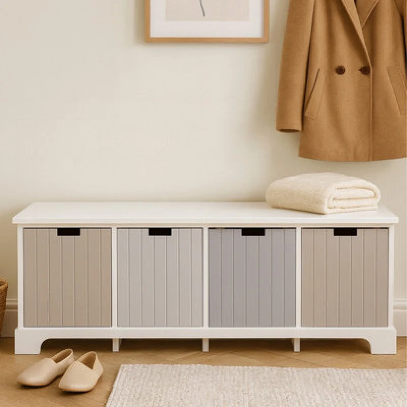 Image of Premier Housewares New England 4 Drawer Bench, Delivered Fully Assembled Multi