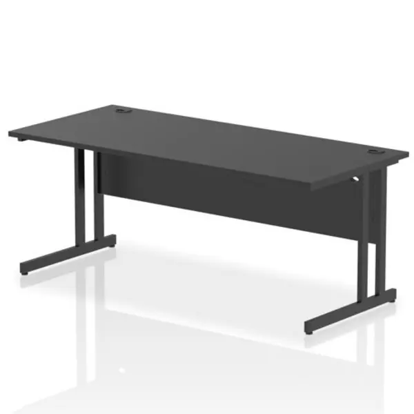 Image of Impulse Impulse 1800 x 800mm Straight Office Desk Black Top Black Cantilever Leg IRDC18BBLK