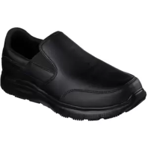 Image of Mens Flex Advantage Bronwood Leather Occupational Shoes (7 uk) (Black) - Black - Skechers